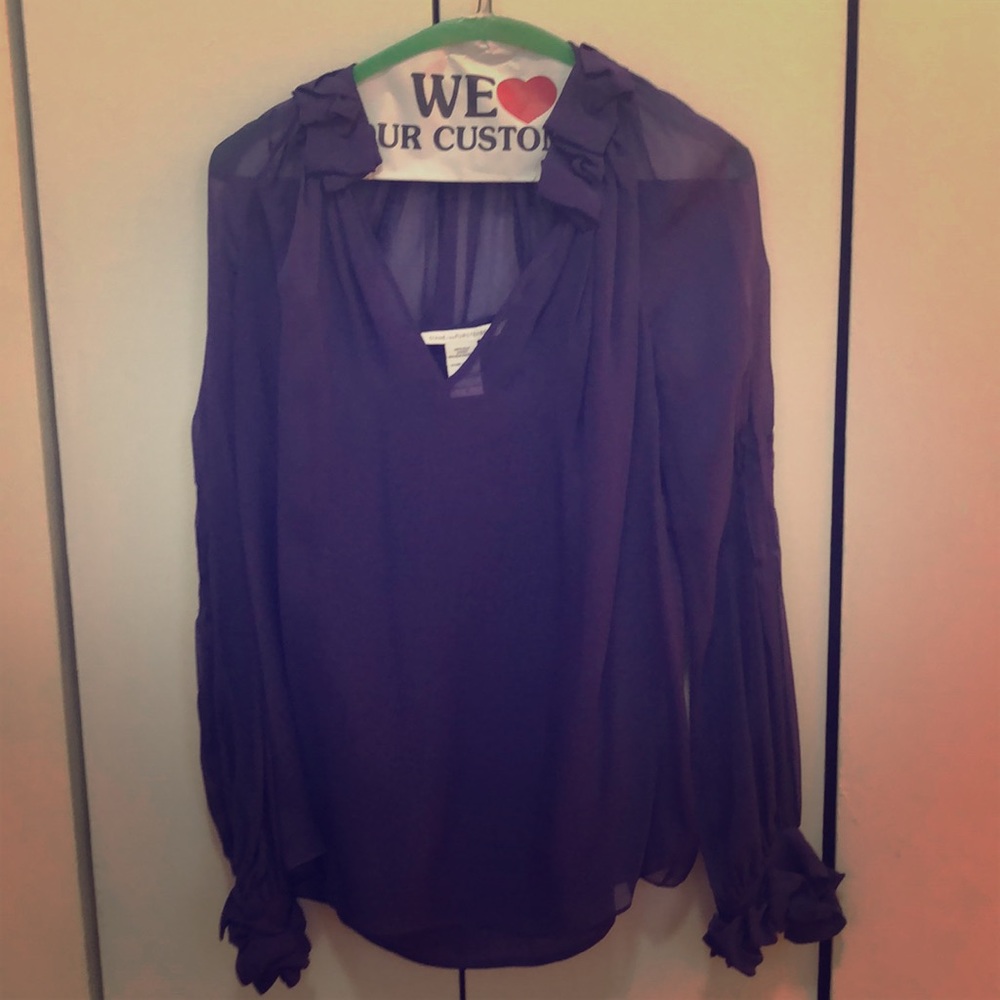 Diane von Furstenberg Lunelle raffle blouse 0